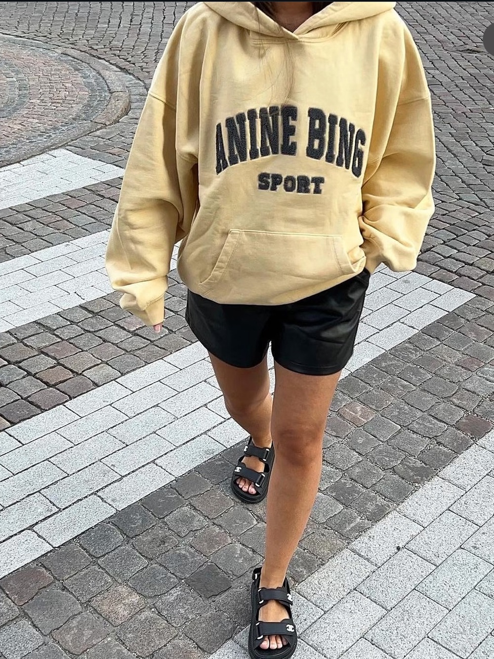 Anine Bing Harvey Sweatshirt Hoodie in Butter Yellow - M